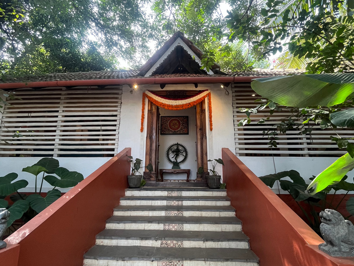 Steps leading up to a shrine at the venue entrance